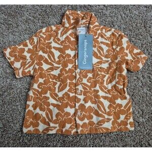 Gingersnaps button up shirt Havana banana size 2Y nwt